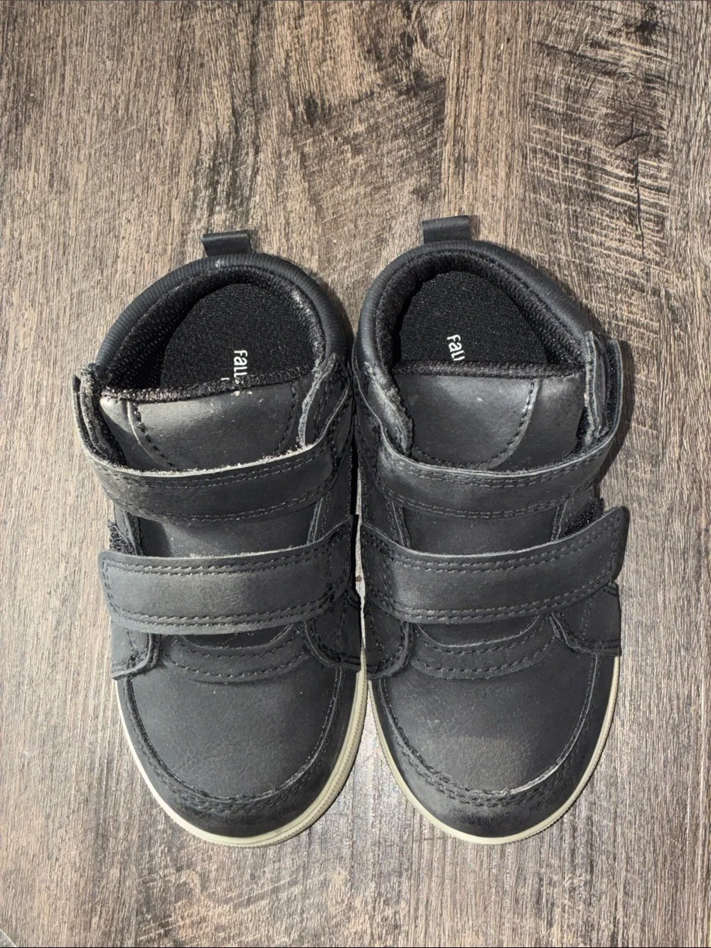 Falls Creek Black Kids Velcro Sneakers